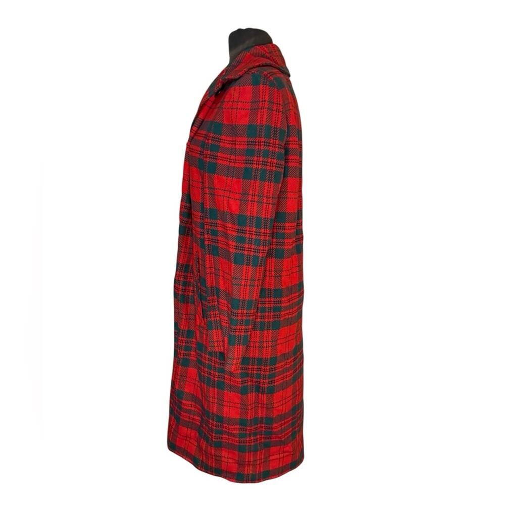 Vintage 50s Pendleton Virgin Wool Red Plaid Tartan Car Coat Womens L Heritage - Picture 5 of 8